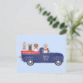 ハッピー7月4日ドッグズピックアップトラック シーズンポストカード (スタンド正面)