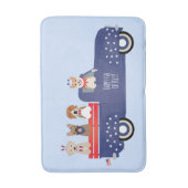 ハッピー7月4日ドッグズピックアップトラック バスマット (正面縦)