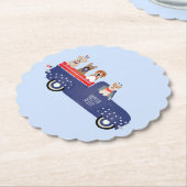 ハッピー7月4日ドッグズピックアップトラック ペーパーコースター (アングル)