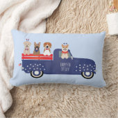 ハッピー7月4日ドッグズピックアップトラック ランバークッション (ブランケット)