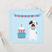 ハッピー7月4日ドッグ赤白青 カード (正面/裏面インサイチュ)