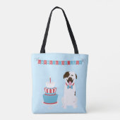 ハッピー7月4日ドッグ赤白青 トートバッグ (裏面)