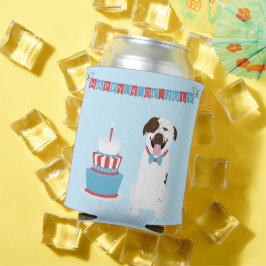 ハッピー7月4日ドッグ赤白青 缶クーラー