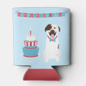 ハッピー7月4日ドッグ赤白青 缶クーラー (裏面)