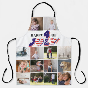 ハッピー7月4日フォトコラージエプロン エプロン
