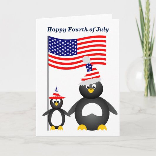 ハッピー7月4日ペンギン カード (正面)