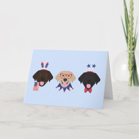 ハッピー7月4日ラブラドールレトリエバードッグ シーズンカード (正面)