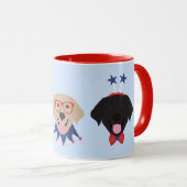 ハッピー7月4日ラブラドールレトリエバードッグ マグカップ (正面右)