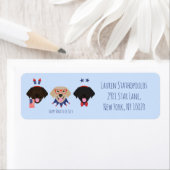 ハッピー7月4日ラブラドールレトリエバードッグ ラベル (インサイチュ)