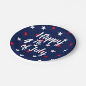 ハッピー7月4日レッド白ネイビーブルー ペーパープレート (アングル)