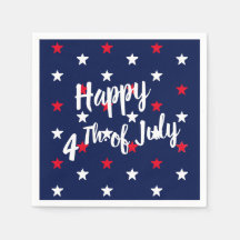 ハッピー7月4日レッド&ネイビーブルー