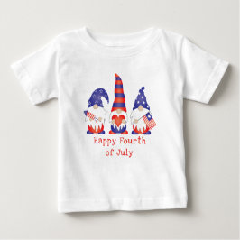 ハッピー7月4日格言赤白青 ベビーTシャツ