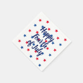 ハッピー7月4日赤白青星 スタンダードカクテルナプキン (角)