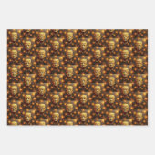 ハッピー7月4日24K金ゴールドトランプ花火社長 ラッピングペーパーシート (正面3)