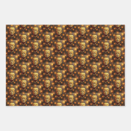 ハッピー7月4日24K金ゴールドトランプ花火社長 ラッピングペーパーシート