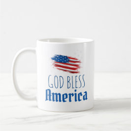 ハッピー7月4日7月4日GOD BLESS AMERICA コーヒーマグカップ