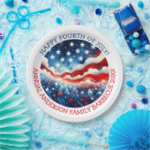 ハッピー7月4日 パーソナライズされた ペーパープレート (パーティー)