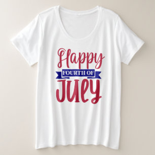 ハッピー7月4日 プラスサイズTシャツ