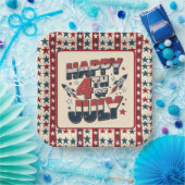 ハッピー7月4日 ペーパープレート (パーティー)