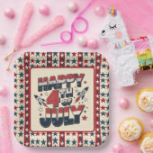 ハッピー7月4日 ペーパープレート (パーティー)