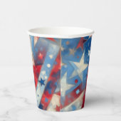 ハッピー7月4日 |愛国的抽象芸術米国国旗 紙コップ (右)
