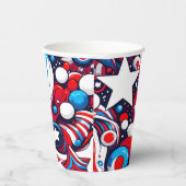 ハッピー7月4日 |抽象芸術の星とストライプ 紙コップ (右)