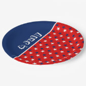 ハッピー7月4日 |赤白青パーティー ペーパープレート (アングル)