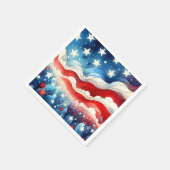 ハッピー7月4日 | Patriotic Stars and Stripes スタンダードカクテルナプキン (角)