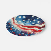 ハッピー7月4日 | Patriotic Stars and Stripes ペーパープレート (アングル)