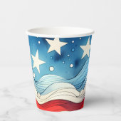 ハッピー7月4日 | Patriotic Stars and Stripes 紙コップ (正面)