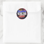 ハッピー7月4日Fireworksスタンプ ラウンドシール (バッグ)