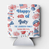 ハッピー7月4日Fireworks BBQパーティー紙プレート 缶クーラー (裏面)