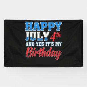 ハッピー7月4日Yesマイ誕生日独立 横断幕
