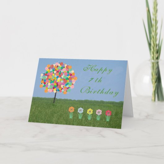 ハッピー7誕生日バブルガムツリー カード (正面)