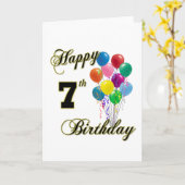 ハッピー7誕生日ポストカードと誕生日カード カード (黄色い花)