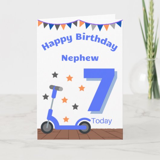 ハッピー7誕生日甥 カード (正面)