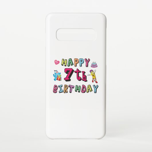 ハッピー7誕生日。7歳。 SAMSUNG GALAXYケース (裏面)