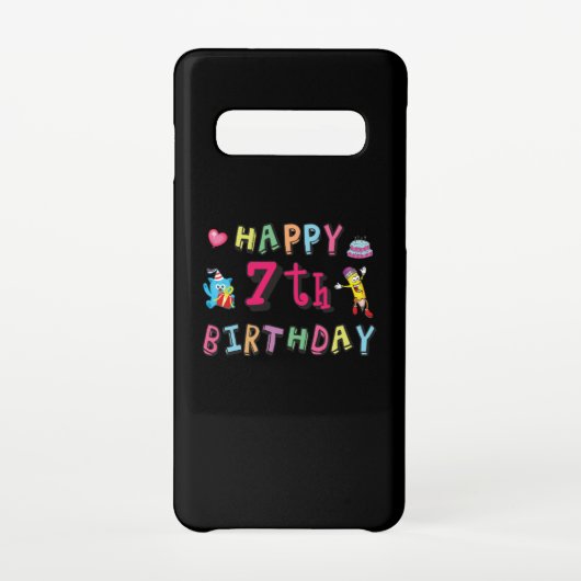 ハッピー7誕生日。7歳。 SAMSUNG GALAXYケース (裏面)