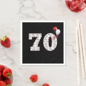 ハッピー70誕生日オンブラックナプキンス スタンダードカクテルナプキン (インサイチュ)
