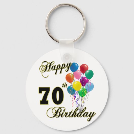 ハッピー70誕生日ギフトと誕生日アパレル キーホルダー (正面)