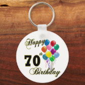 ハッピー70誕生日ギフトと誕生日アパレル キーホルダー (正面)