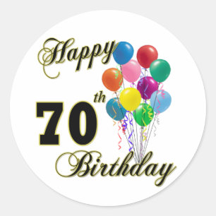 ハッピー70誕生日ギフトと誕生日アパレル ラウンドシール