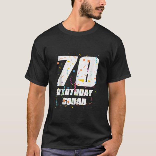 ハッピー70誕生日分隊ハッピー70歳の誕生日 Tシャツ (正面)