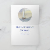 ハッピー70誕生日海ボートウォーター色カード カード (内部)