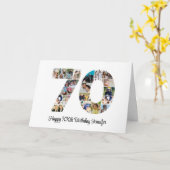 ハッピー70誕生日番号70カスタムフォトコラージュ カード (黄色い花)