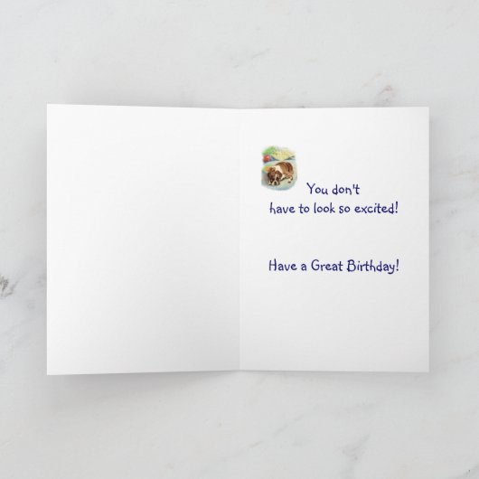 ハッピー70誕生日興奮するユーモア愛撫ボクサー犬 カード (内部)