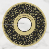 ハッピー70誕生日金ゴールドとブラックナンバーテーマ ワイングラスタグ (裏面)