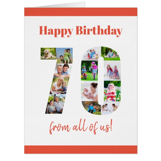 ハッピー70誕生日70ナンバー写真コラージュ大 (正面)