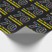 ハッピー70誕生日、おもしろいカラフルスターパターン70 ラッピングペーパー (角)