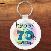 ハッピー70誕生日 キーホルダー (正面)
